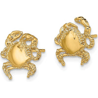 14K Yellow Gold Polished Crab Stud Earrings - Playful Fine Jewelry by 0