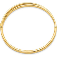 14K Yellow Gold Polished Criss-Cross Hinged Bangle Bracelet - 7.4mm Width by Oro Pregiato