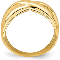 14K Yellow Gold Polished Crisscross Cut-Out Domed Fashion Ring by 0