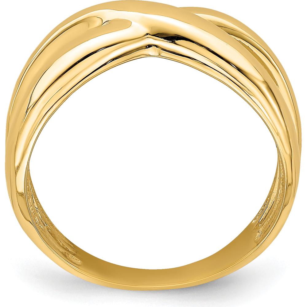 14K Yellow Gold Polished Crisscross Cut-Out Domed Fashion Ring by 0