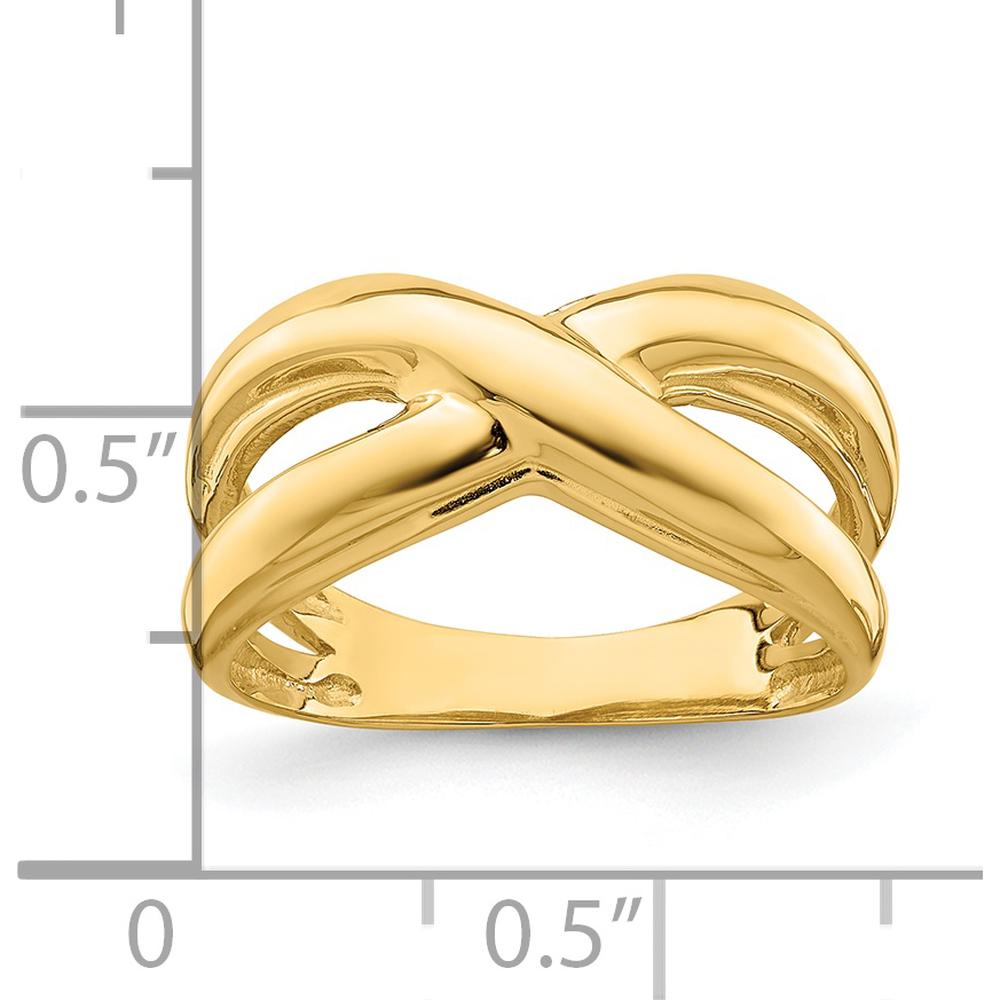 14K Yellow Gold Polished Crisscross Cut-Out Domed Fashion Ring by 0