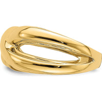 14K Yellow Gold Polished Crisscross Cut-Out Domed Fashion Ring by 0