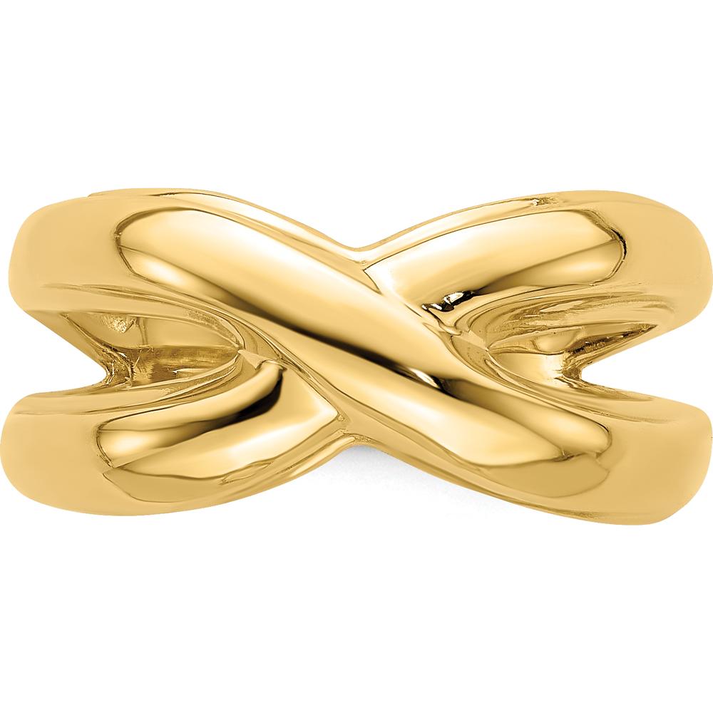 14K Yellow Gold Polished Crisscross Cut-Out Domed Fashion Ring by 0
