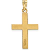 14K Yellow Gold Polished Cross Charm Pendant - 31mm Length by Oro Pregiato
