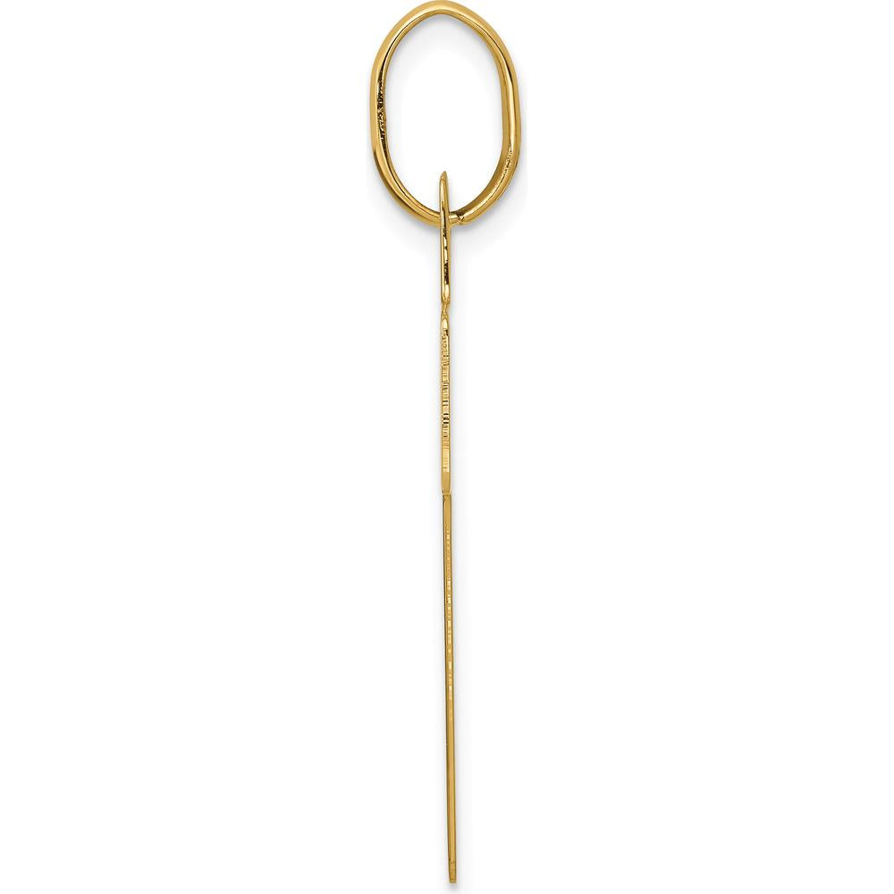 14K Yellow Gold Polished Cross Charm Pendant - 36mm Length by Oro Pregiato