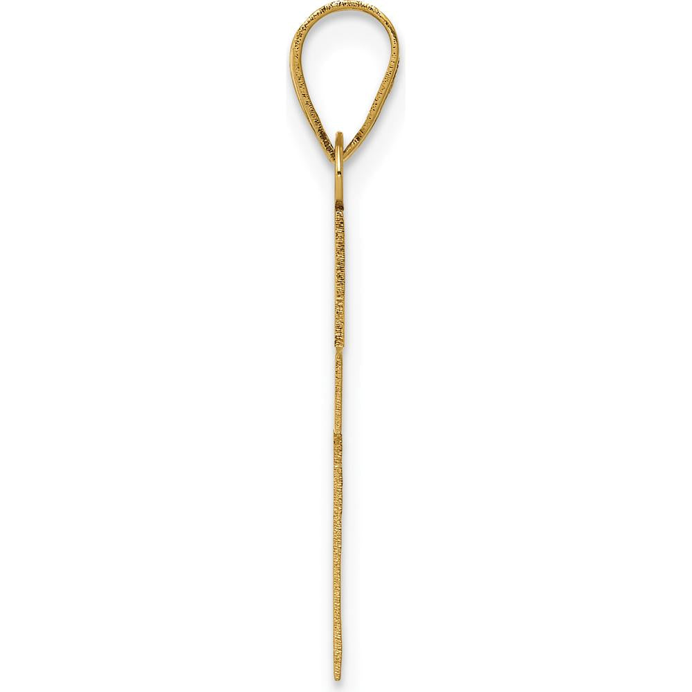 14K Yellow Gold Polished Cross Charm Pendant by Oro Pregiato