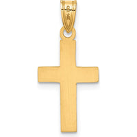 14K Yellow Gold Polished Cross Charm Pendant by Oro Pregiato