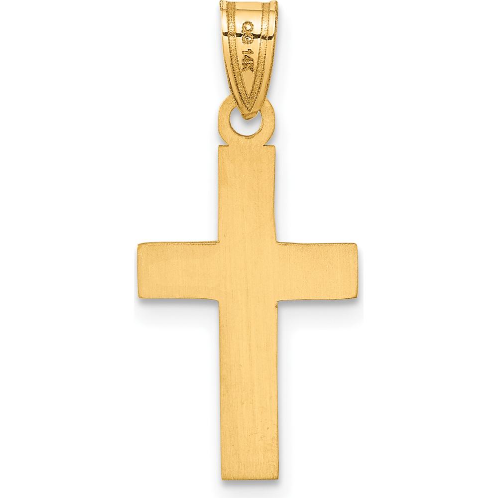 14K Yellow Gold Polished Cross Charm Pendant by Oro Pregiato