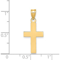 14K Yellow Gold Polished Cross Charm Pendant by Oro Pregiato