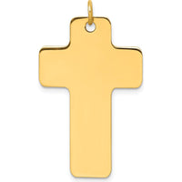 14K Yellow Gold Polished Cross Charm Pendant by Oro Pregiato