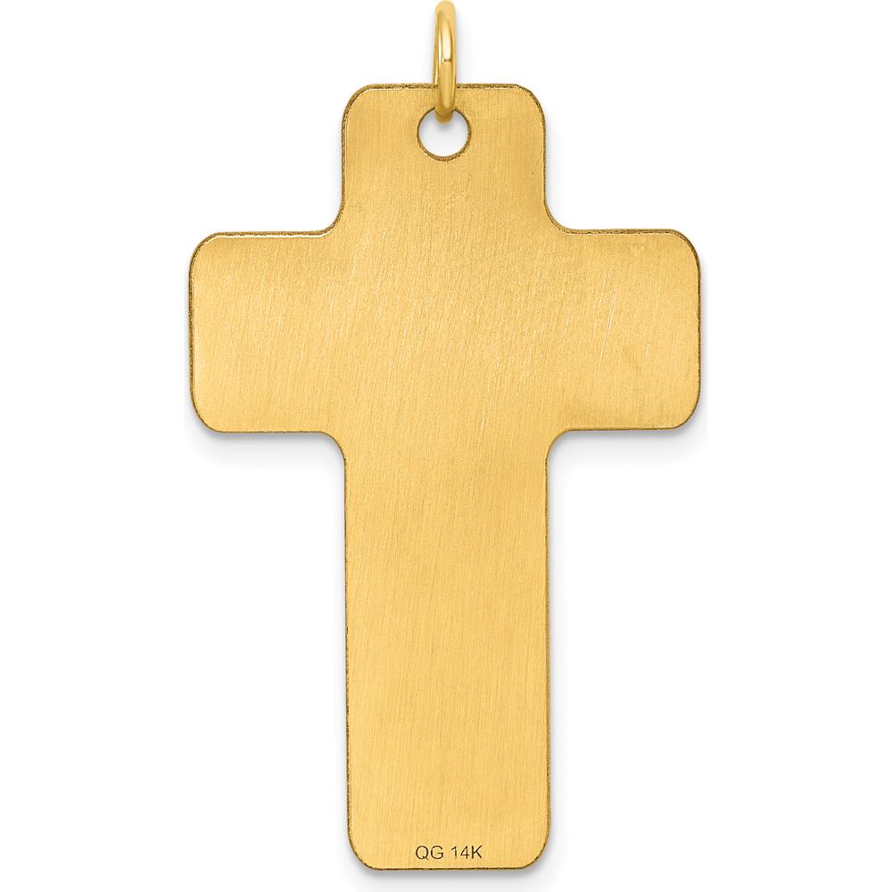 14K Yellow Gold Polished Cross Charm Pendant by Oro Pregiato