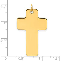 14K Yellow Gold Polished Cross Charm Pendant by Oro Pregiato