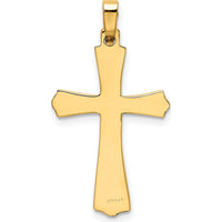14K Yellow Gold Polished Cross Charm Pendant - Elegant Religious Jewelry by Oro Pregiato