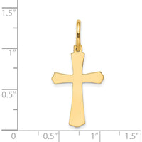 14K Yellow Gold Polished Cross Charm Pendant - Elegant Religious Jewelry by Oro Pregiato