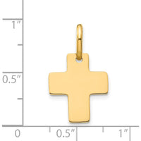 14K Yellow Gold Polished Cross Charm Pendant - Faith Jewelry Symbol by Oro Pregiato