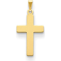 14K Yellow Gold Polished Cross Charm Pendant - Timeless Faith Symbol by Oro Pregiato