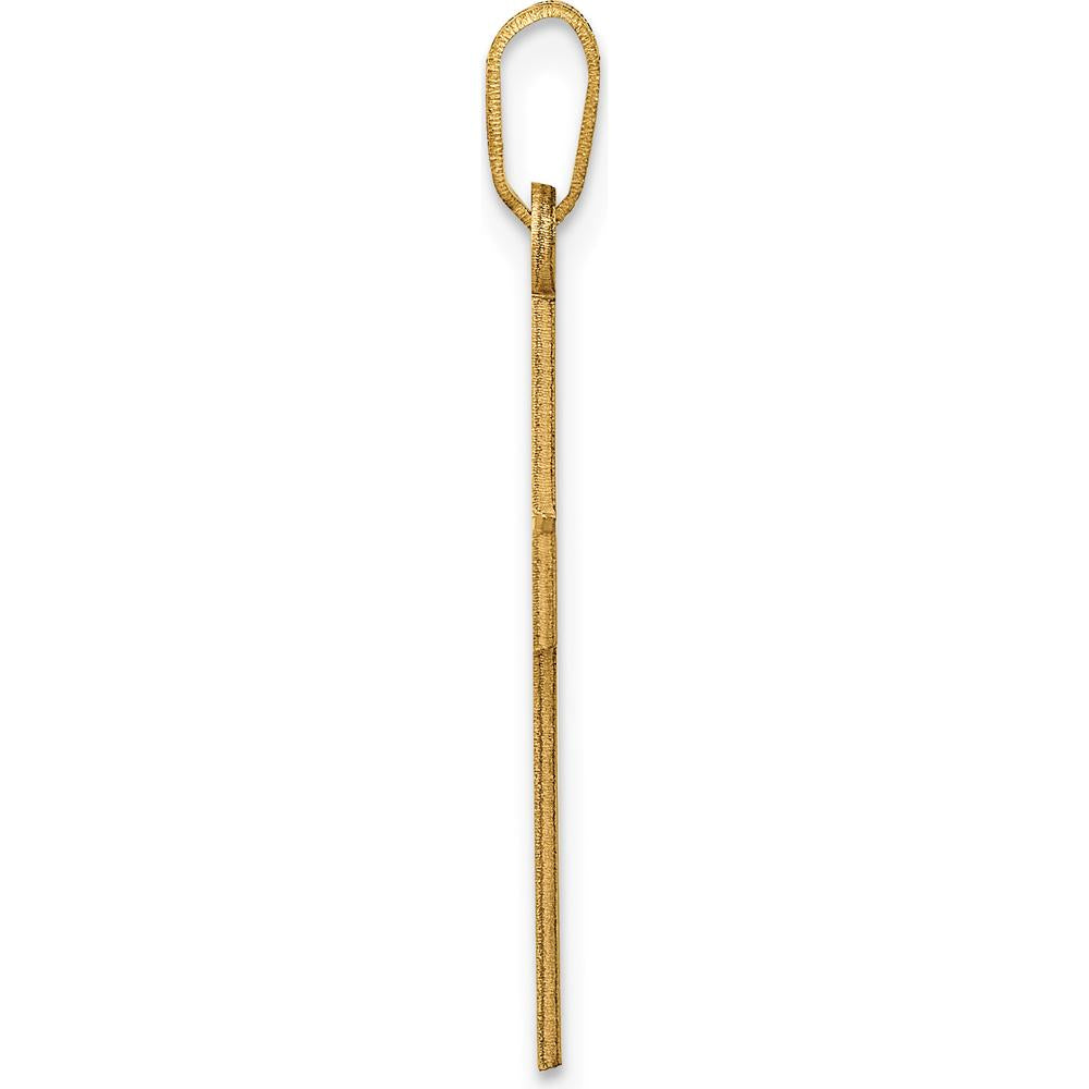 14K Yellow Gold Polished Cross Charm Pendant - Timeless Faith Symbol by Oro Pregiato