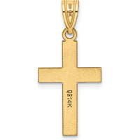 14K Yellow Gold Polished Cross Charm Pendant - Timeless Faith Symbol by Oro Pregiato
