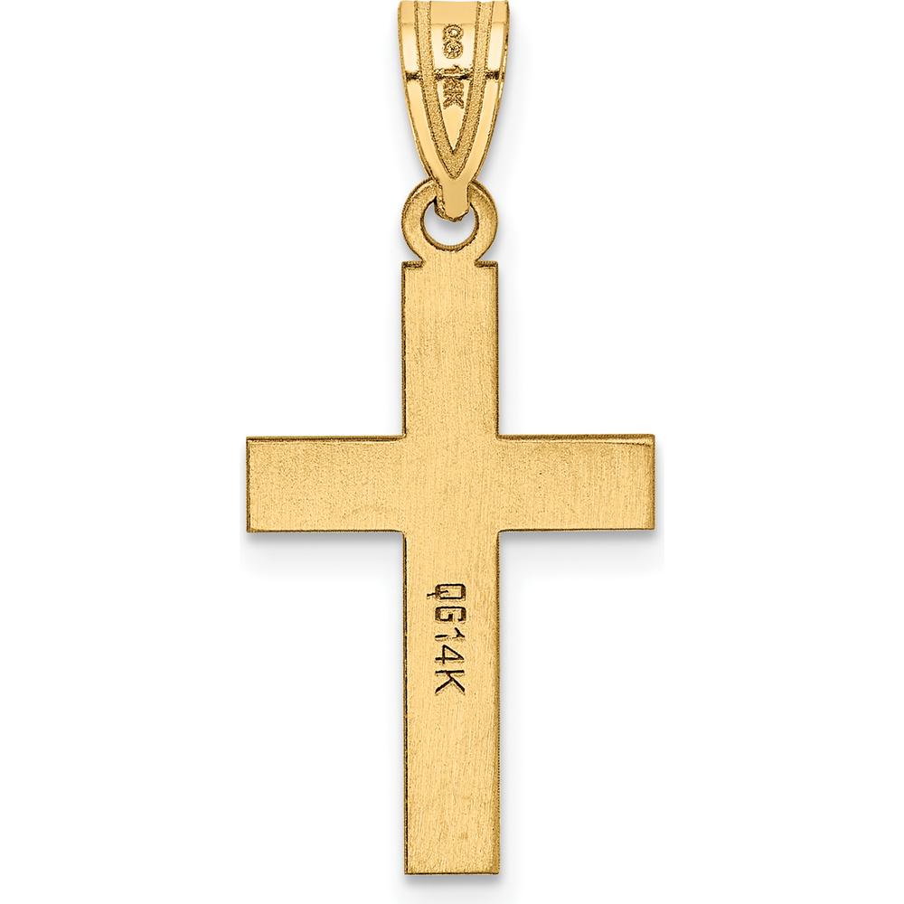 14K Yellow Gold Polished Cross Charm Pendant - Timeless Faith Symbol by Oro Pregiato