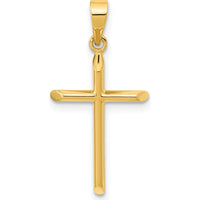 14K Yellow Gold Polished Cross Pendant - 25.82mm Length by Oro Pregiato