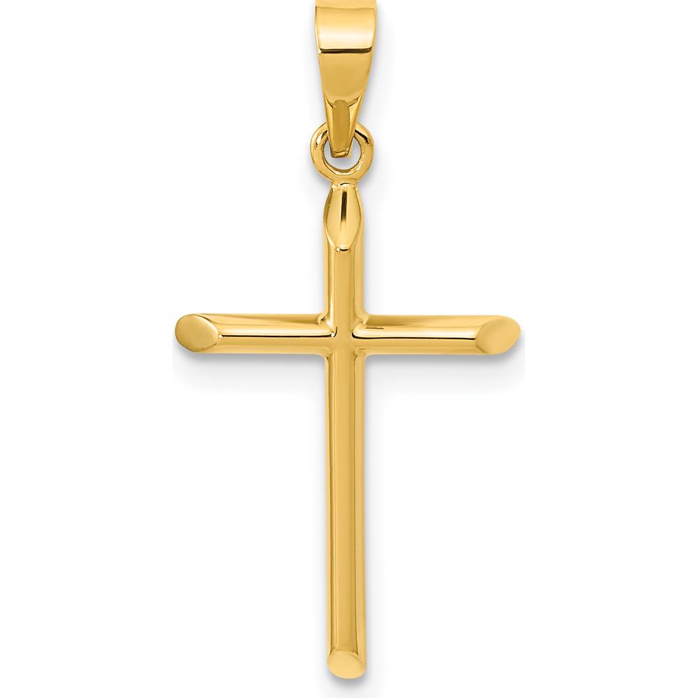 14K Yellow Gold Polished Cross Pendant - 25.82mm Length by Oro Pregiato