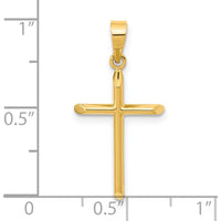 14K Yellow Gold Polished Cross Pendant - 25.82mm Length by Oro Pregiato