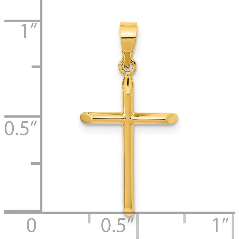 14K Yellow Gold Polished Cross Pendant - 25.82mm Length by Oro Pregiato