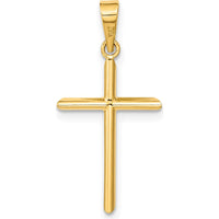 14K Yellow Gold Polished Cross Pendant - 25.82mm Length by Oro Pregiato