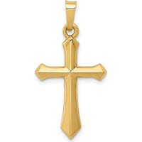 14K Yellow Gold Polished Cross Pendant - 27.48mm Length by Oro Pregiato