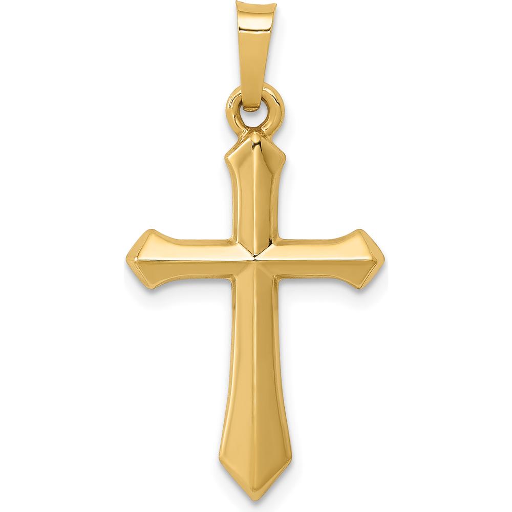 14K Yellow Gold Polished Cross Pendant - 27.48mm Length by Oro Pregiato