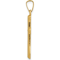 14K Yellow Gold Polished Cross Pendant - 27.48mm Length by Oro Pregiato