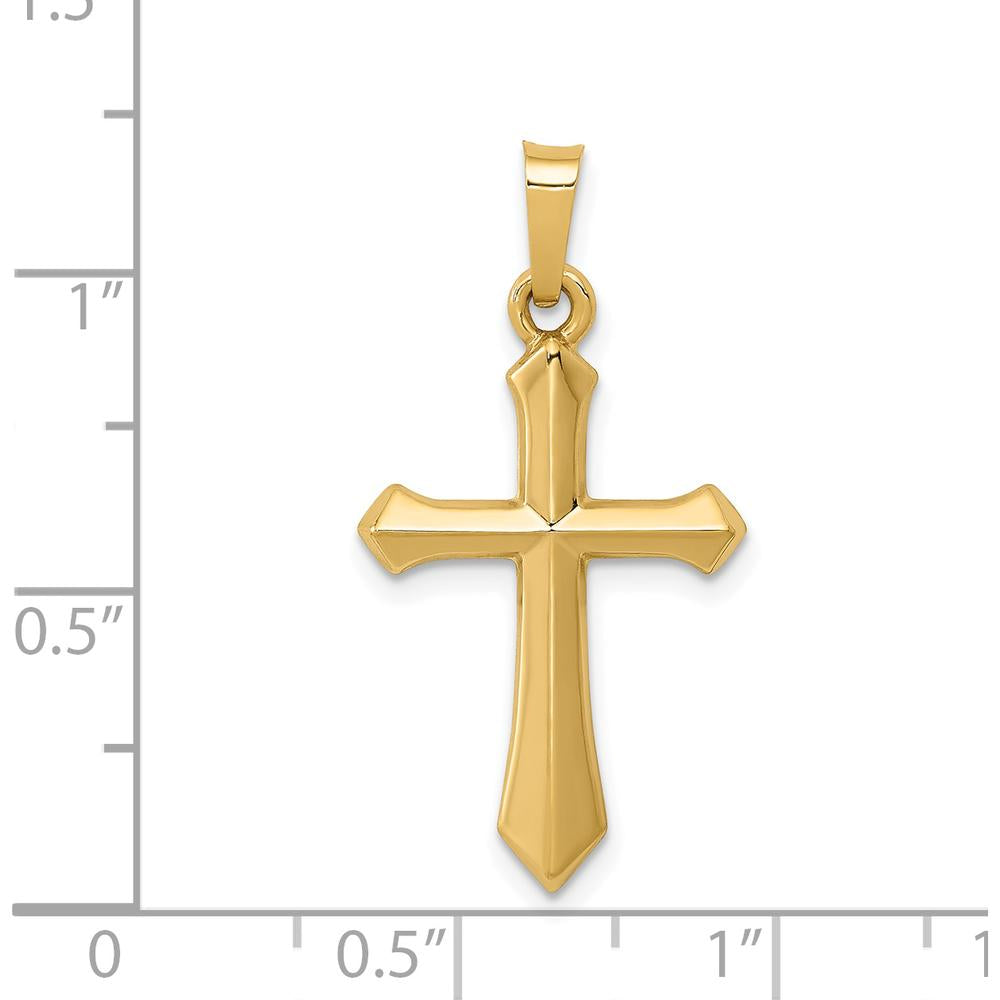 14K Yellow Gold Polished Cross Pendant - 27.48mm Length by Oro Pregiato