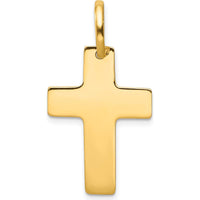 14K Yellow Gold Polished Cross Pendant - 30mm Length by Oro Pregiato