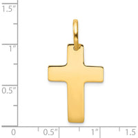14K Yellow Gold Polished Cross Pendant - 30mm Length by Oro Pregiato