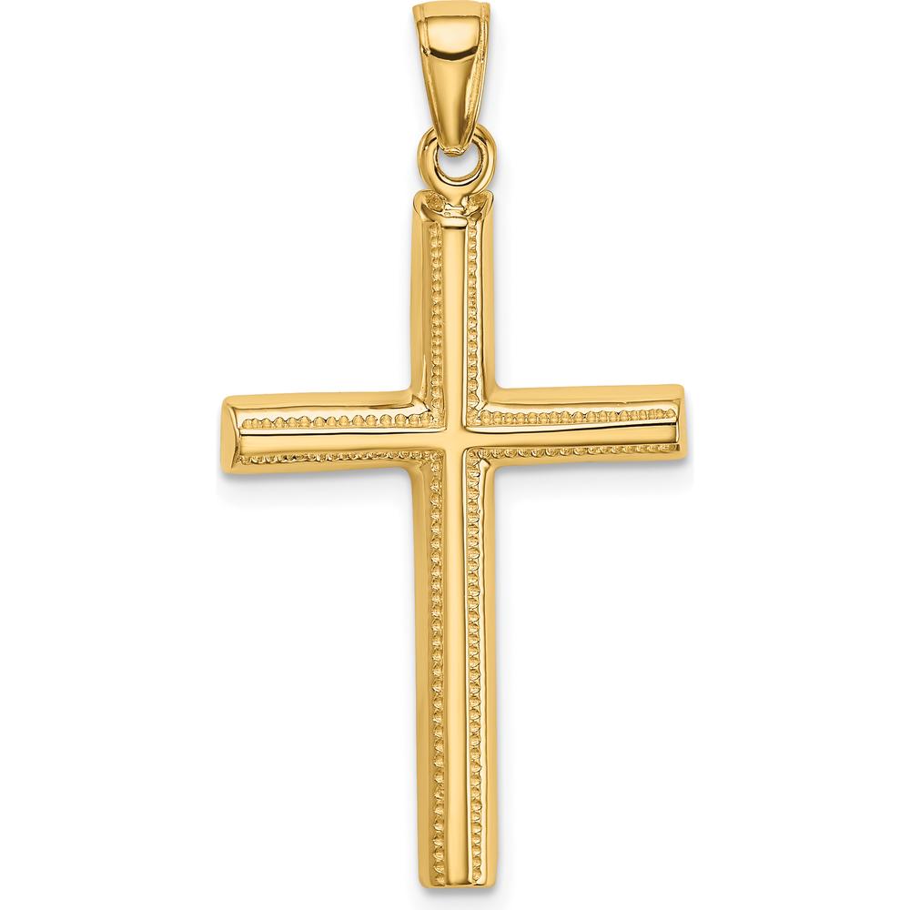 14K Yellow Gold Polished Cross Pendant - 31.6mm Length, 19.35mm Width by Oro Pregiato