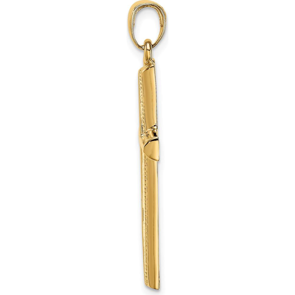 14K Yellow Gold Polished Cross Pendant - 31.6mm Length, 19.35mm Width by Oro Pregiato