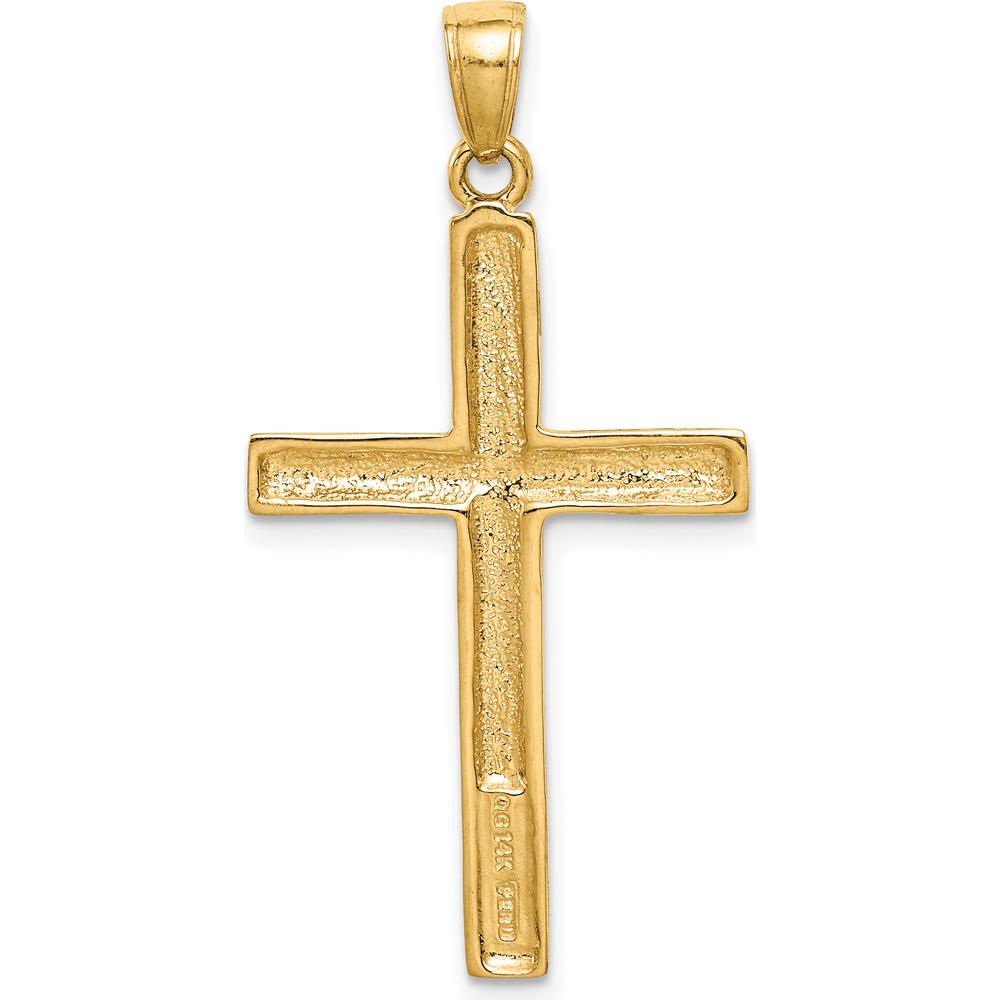 14K Yellow Gold Polished Cross Pendant - 31.6mm Length, 19.35mm Width by Oro Pregiato