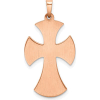 14K Yellow Gold Polished Cross Pendant - 32.78mm Length by Oro Pregiato
