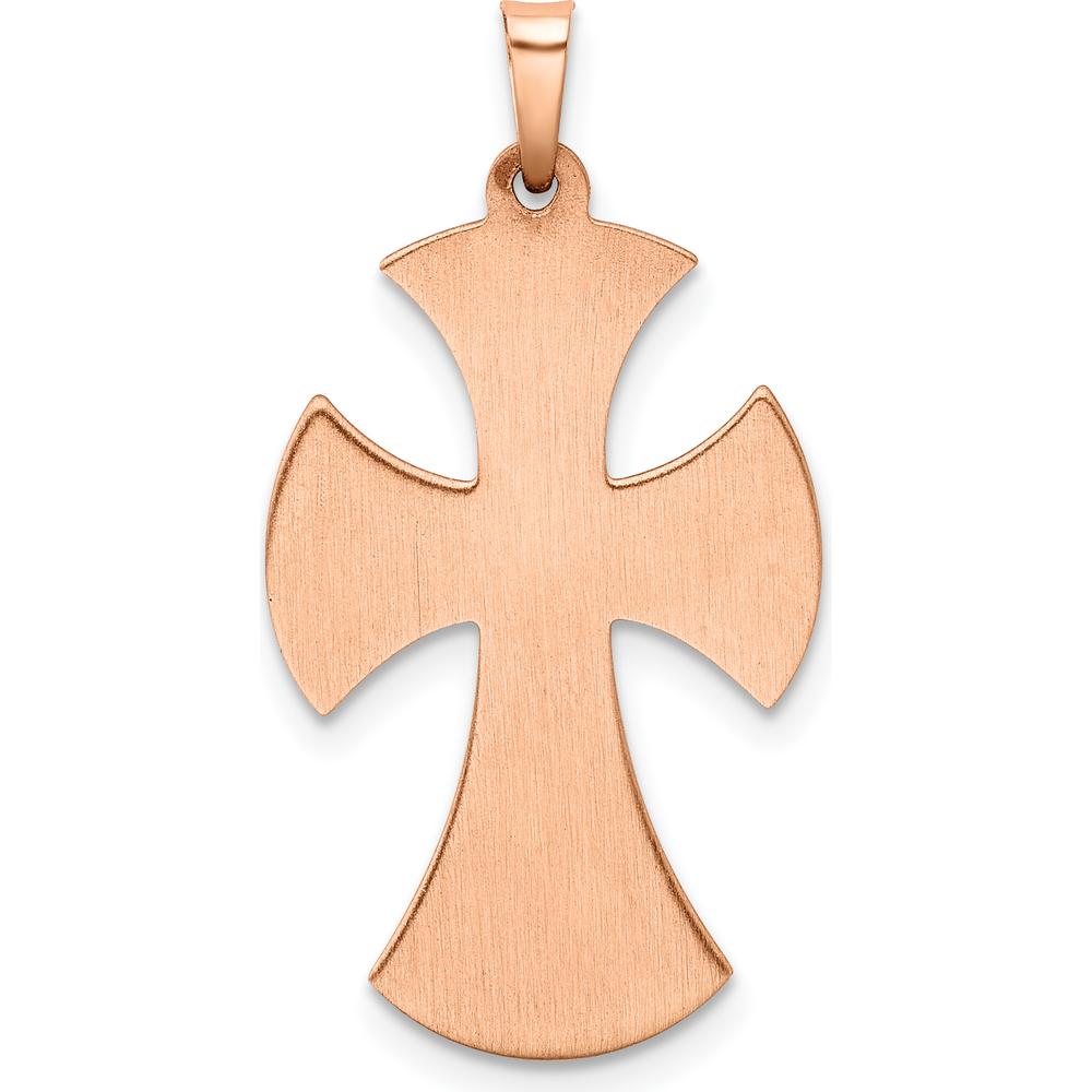 14K Yellow Gold Polished Cross Pendant - 32.78mm Length by Oro Pregiato