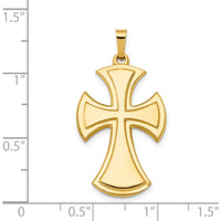 14K Yellow Gold Polished Cross Pendant - 32.78mm Length by Oro Pregiato