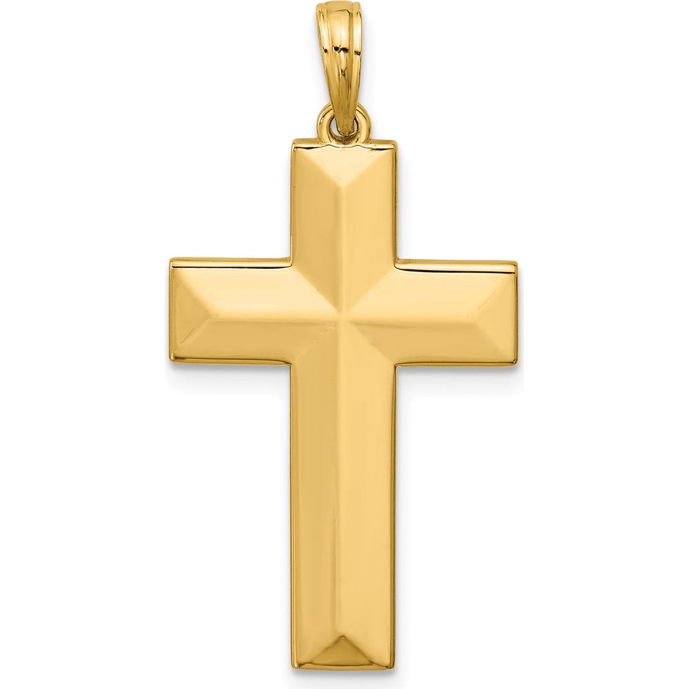14K Yellow Gold Polished Cross Pendant - 34.5mm Length, 17.7mm Width by Oro Pregiato