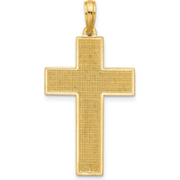 14K Yellow Gold Polished Cross Pendant - 34.5mm Length, 17.7mm Width by Oro Pregiato