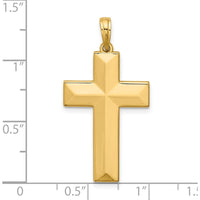 14K Yellow Gold Polished Cross Pendant - 34.5mm Length, 17.7mm Width by Oro Pregiato