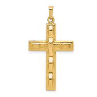 14K Yellow Gold Polished Cross Pendant - 35.8mm Length by Oro Pregiato