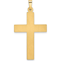 14K Yellow Gold Polished Cross Pendant - 35.8mm Length by Oro Pregiato