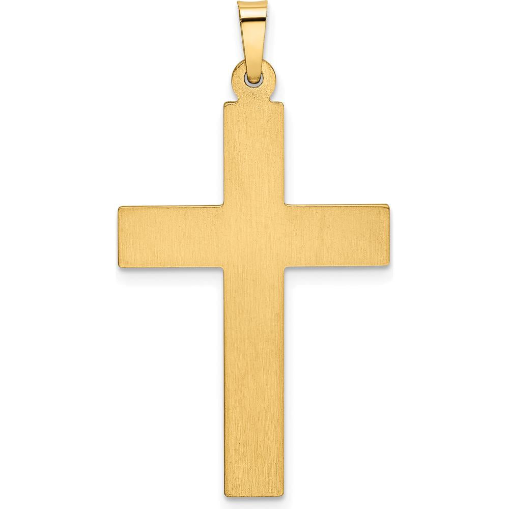 14K Yellow Gold Polished Cross Pendant - 35.8mm Length by Oro Pregiato