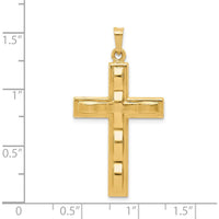 14K Yellow Gold Polished Cross Pendant - 35.8mm Length by Oro Pregiato