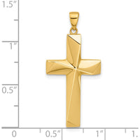 14K Yellow Gold Polished Cross Pendant - 36.4mm Length by Oro Pregiato