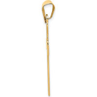 14K Yellow Gold Polished Cross Pendant - 36mm Length by Oro Pregiato
