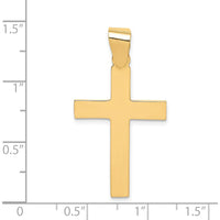 14K Yellow Gold Polished Cross Pendant - 36mm Length by Oro Pregiato